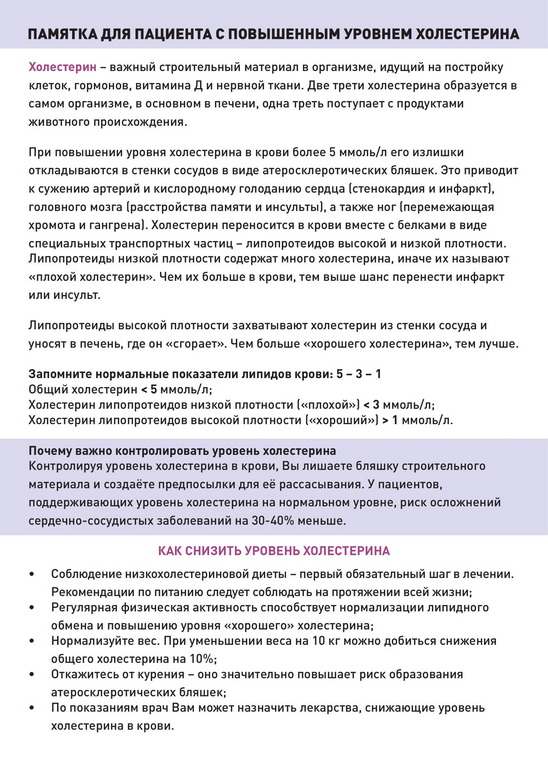 флаер Холестерин 0001